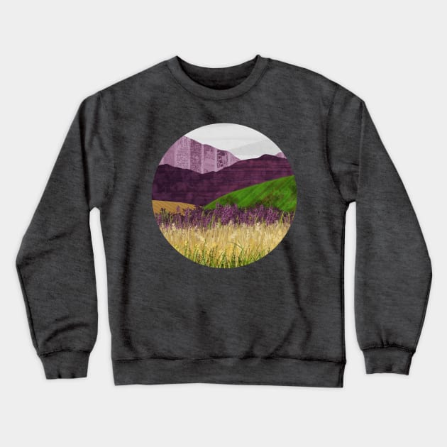 Purple Hills Crewneck Sweatshirt by KatherineBlowerDesigns